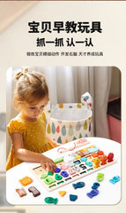 Kids Montessori Math Toys for Toddlers Educational Wooden Puzzle Fishing Toys Count Number Shape Matching Sorter Games Board Toy