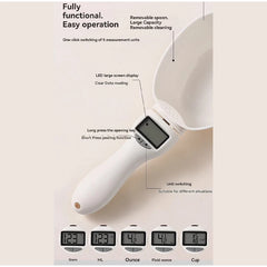 Food Measuring Scoop Electronic Dog Cat Food Measuring Cup Digital Spoon Scale Kitchen Food Scale with LED Display