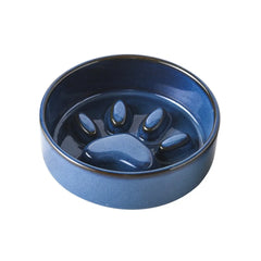 Cute Japanese Style Pet Ceramic Bowl Anti Rollover Cat Paw Cat Slow Food Bowl Anti Choke Round Pet Water Bowl Home