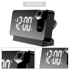 Digital Desktop Clocks 180° Projector on Ceiling Projection Alarm Clock LED Display Temperature Display for Bedroom Living Room