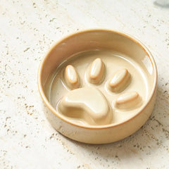 Cute Japanese Style Pet Ceramic Bowl Anti Rollover Cat Paw Cat Slow Food Bowl Anti Choke Round Pet Water Bowl Home