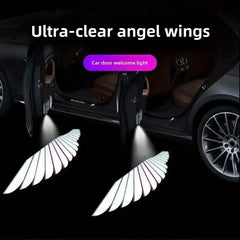 Car Angel Wings Wireless Car Door Welcome Decorative Light Courtesy Shadow Projector Lamp LED HD Logo Light Car Accessories