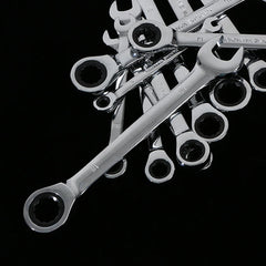 6/7/8/9/10/11/12/13mm Reversible Ratchet Wrench Combination Spanner Keys Gear Ring Nut Ratcheting Kit High Torque Handle Tool