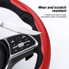 Car Steering Wheel Covers Booster Micro Fiber Leather Auto Interior Decorative Accessories Universal Carbon Fiber Looking