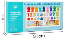 Kids Montessori Math Toys for Toddlers Educational Wooden Puzzle Fishing Toys Count Number Shape Matching Sorter Games Board Toy