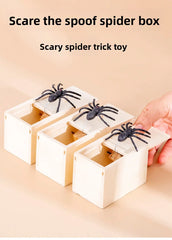 1 Piece New Spider Scare Box Wooden Hidden Box Prank Thriller Spider Fun Games Halloween Party Decoration Gift Antistress Gag