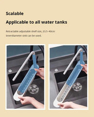 1Pc Multifunctional Telescopic Sink Storage Rack Upgraded Adjustable Sink Sponge Holder Expandable 2-in-1 For Home Kitchen