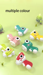 Children Saucer Launcher Pistol Outdoor Spinning Top Dinosaur Gun Toys Flying Disc Bamboo Dragonfly Ejection Luminous Gyroscope