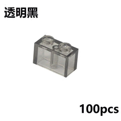 100Pcs MOC Transparent 1x2 Dots Colorful Thick Building Blocks Accessories Parts Classic Clear Bricks Toys Compatible With 3004