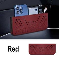 Car Leather Storage Bag Multifunctional Storage Box Car Side Pocket Organizer Leather Adhesive Auto Pocket Pouch