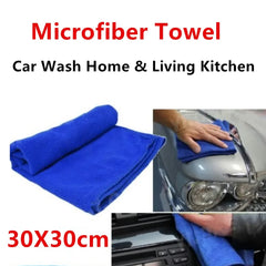 1pcs Car 30X30CM Blue Microfiber Car Cleaning Towels Kitchen Wash Auto  Home Cleaning Wash Clean Cloth Superfine Fiber