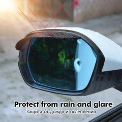 1set Car Carbon Fiber Rain Eyebrow Rearview Mirror Visor Shade Rain Cover Rear View Mirror Rainy Shield Guard Auto Accessories