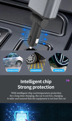 5-in-1 180W Car Fast Charger USB Type-C Power Adapter Retractable Phone Charger With Roof Starlight For IOS Android Phones