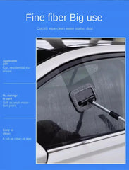 Car Window Cleaner Brush Kit Microfiber Windshield Cleaning Tool Auto Interior Glass Wash Wiper Long Handle Reusable Cloth Pad